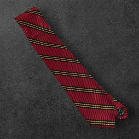 Jos A. Bank Signature Collection Men's Red Striped 100% Silk Professional Tie - Picture 1 of 3